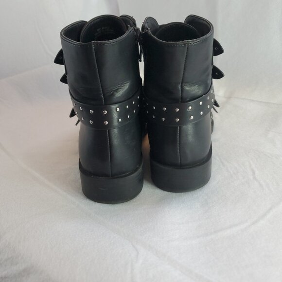 Forever 21 studded buckle strap combat boots size 5 - Picture 6 of 8